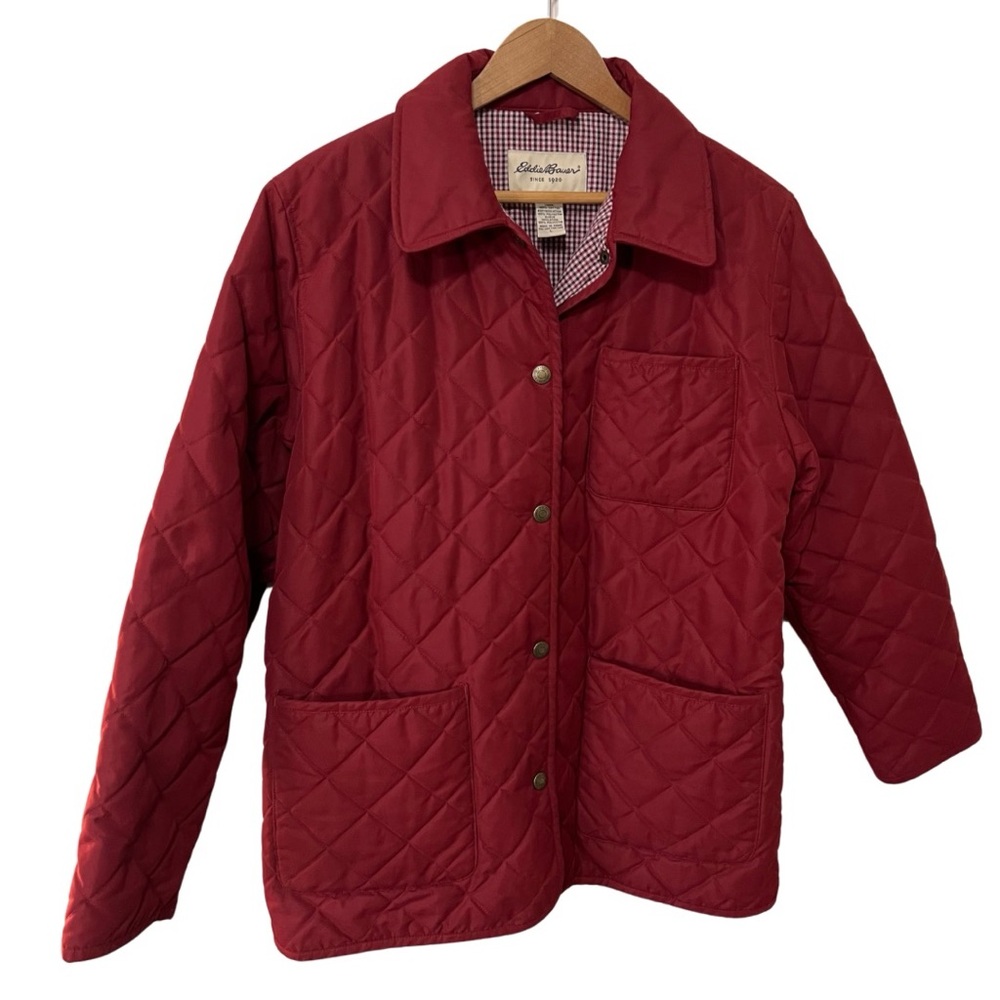 Eddie Bauer Barn Coat -Chore Jacket: Red Gingham Lining